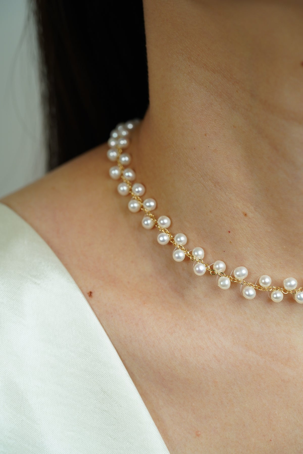 Stardust Lace Pearl Choker