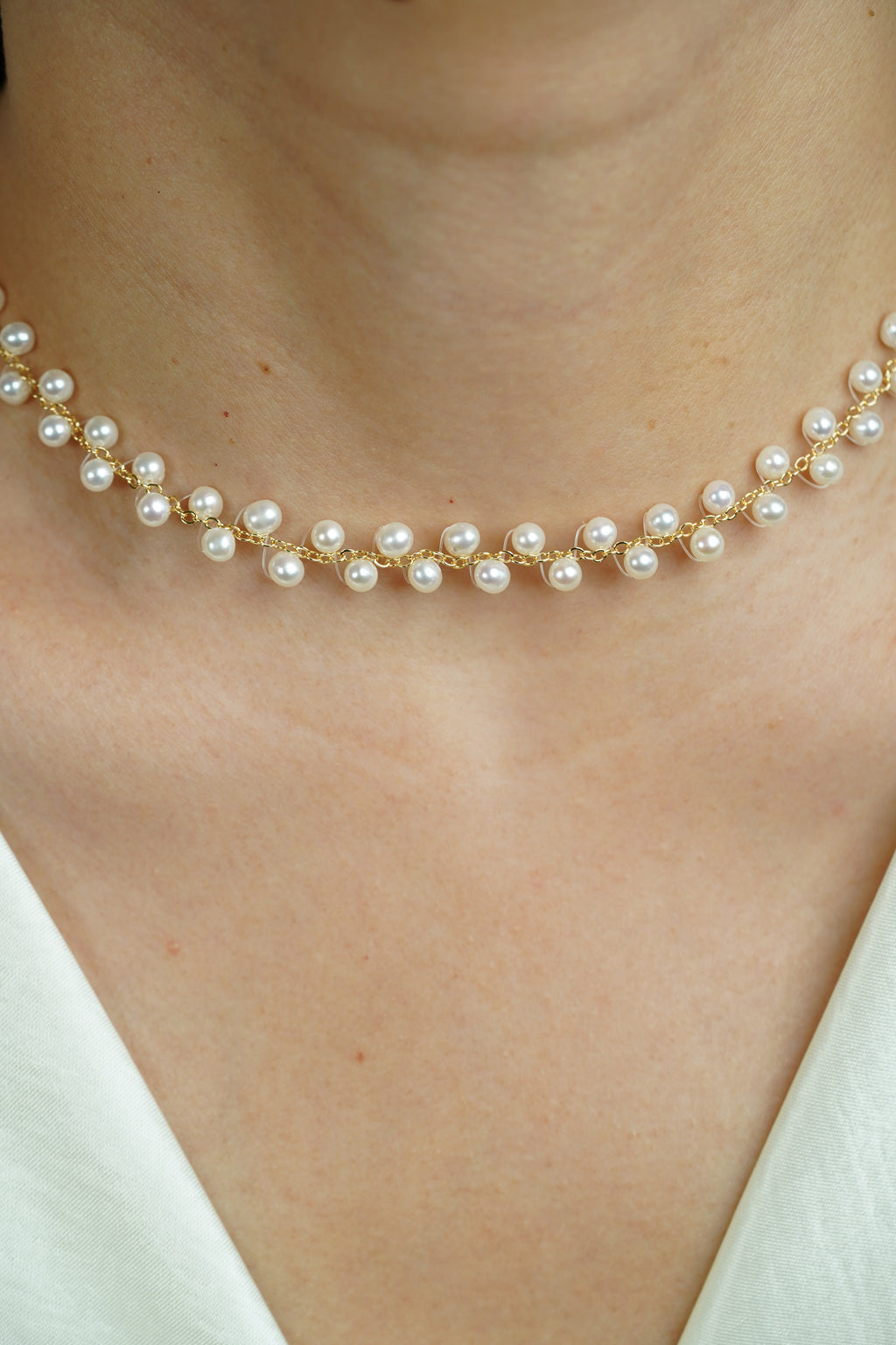 Stardust Lace Pearl Choker