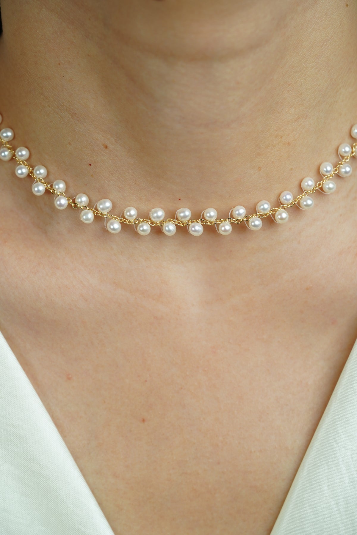Stardust Lace Pearl Choker