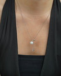 Teardrop Crystal & Pearl Necklace