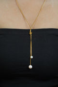 Minimal Gold Pearl Lariat