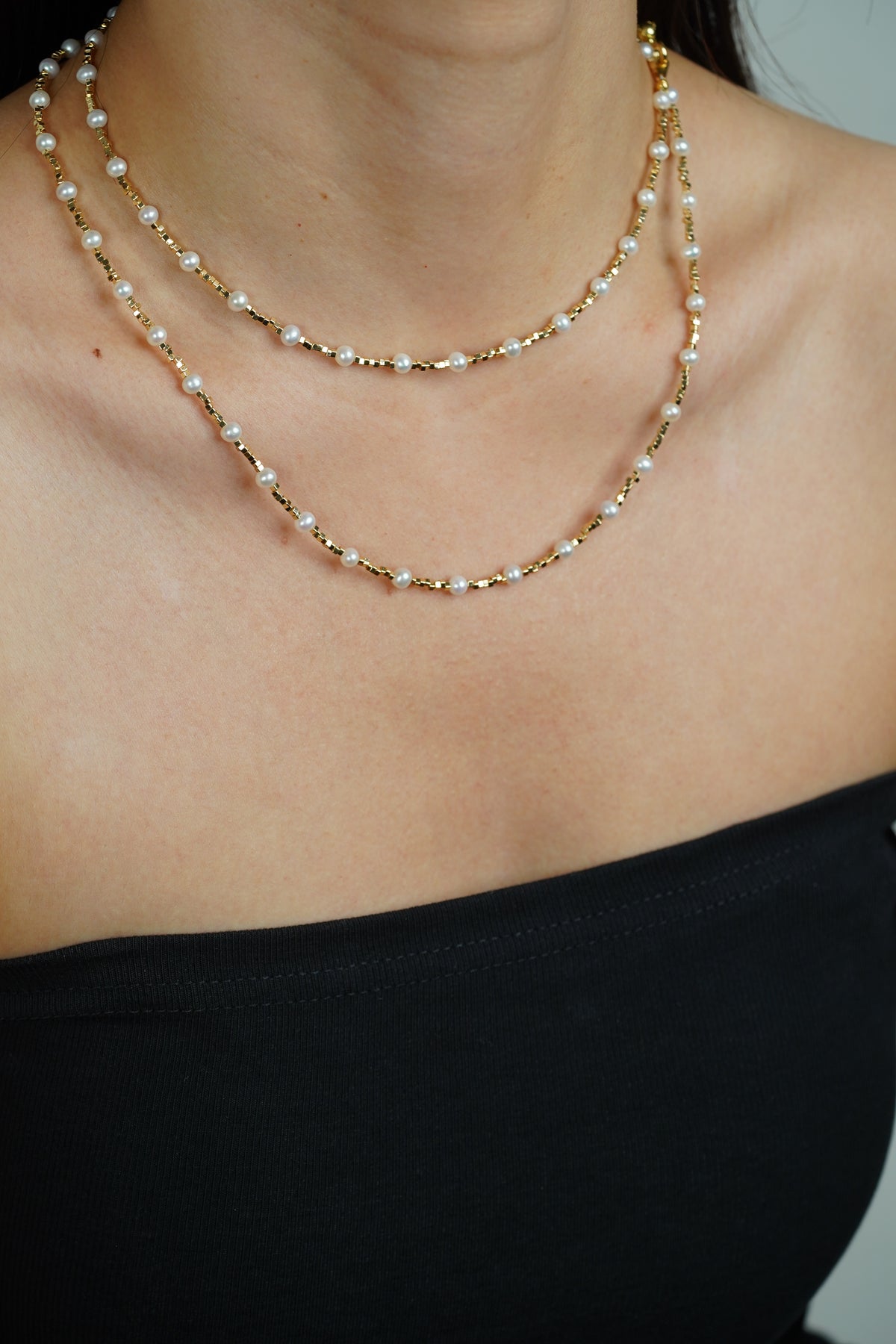 Stardust Long Pearl Necklace