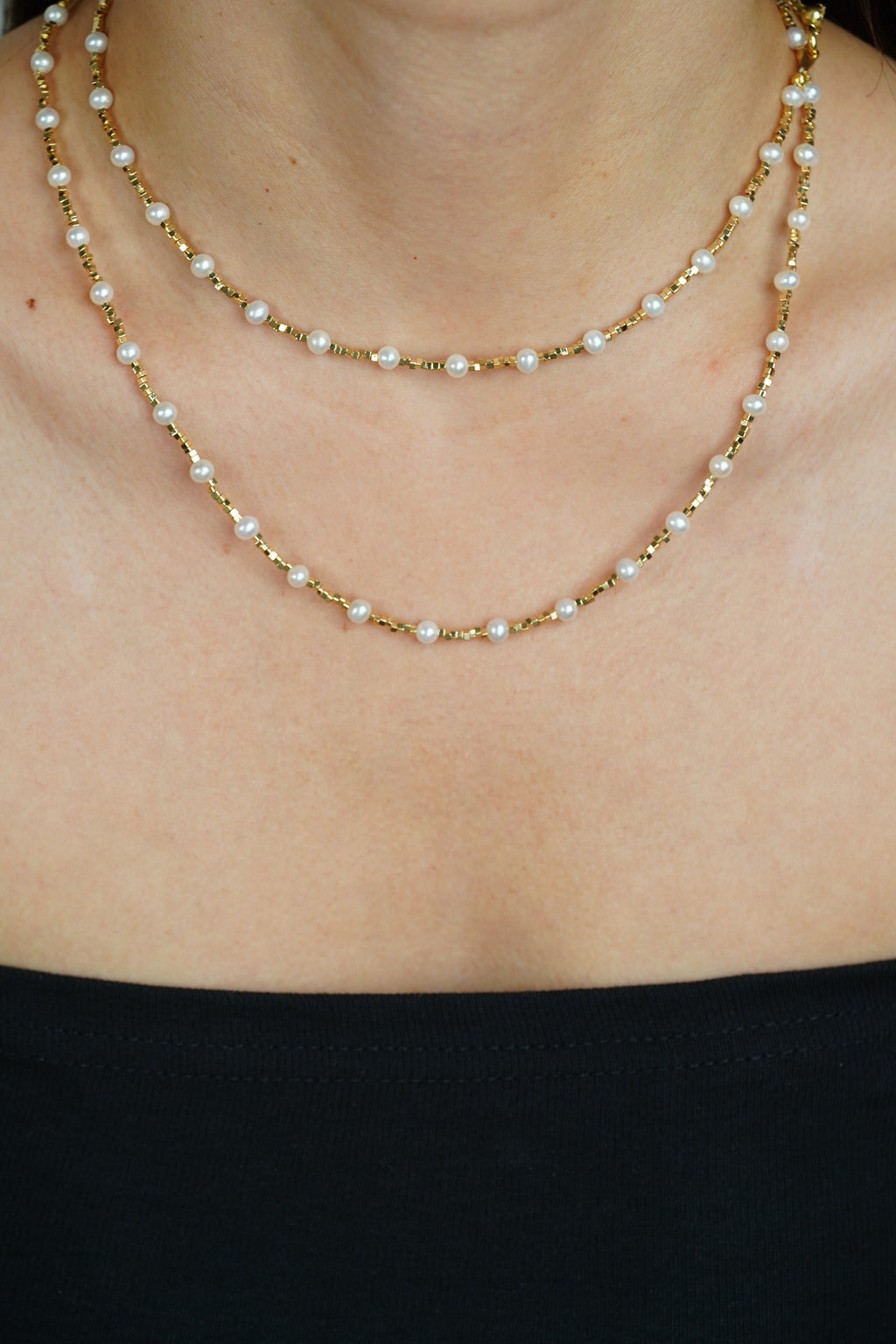 Stardust Long Pearl Necklace
