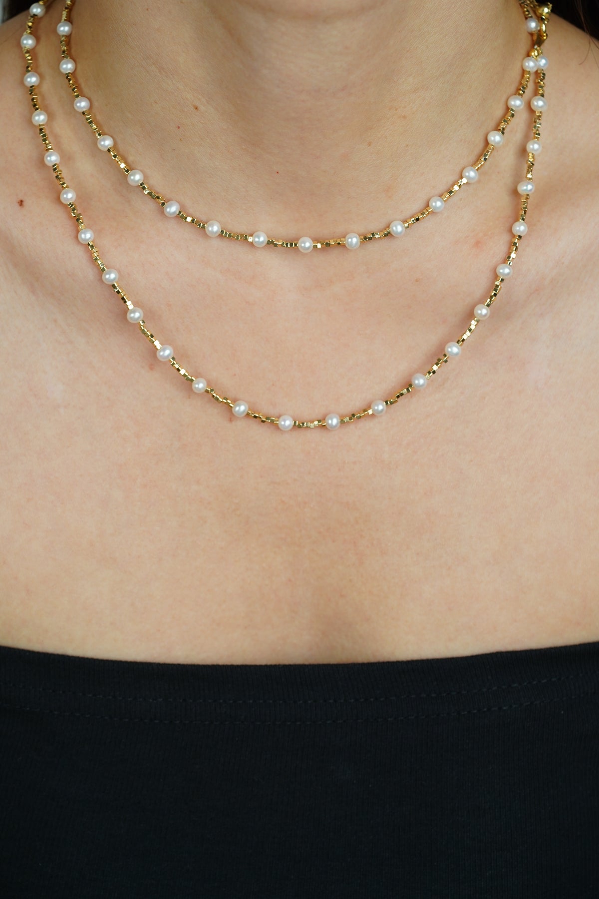 Stardust Long Pearl Necklace