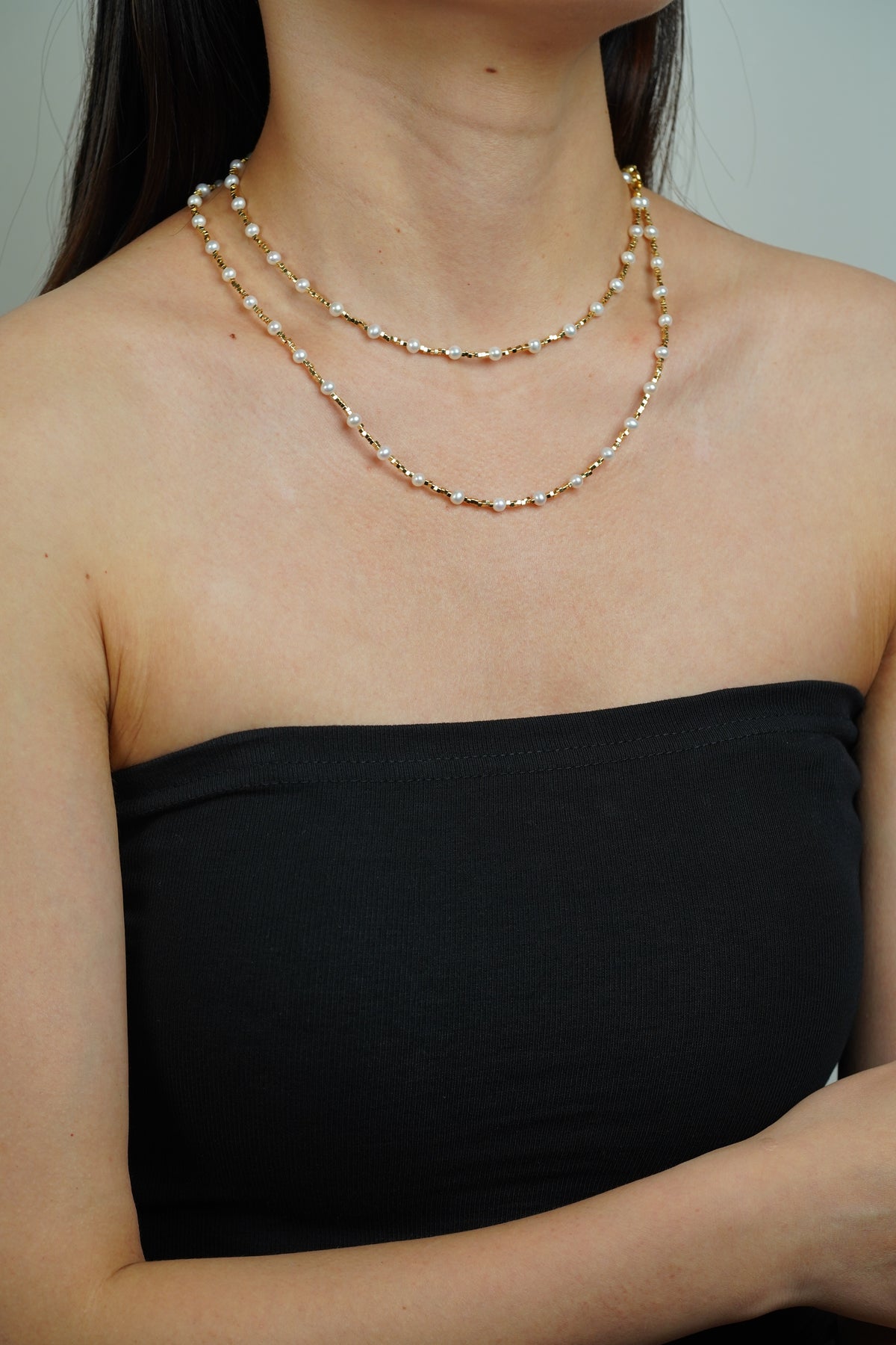 Stardust Long Pearl Necklace