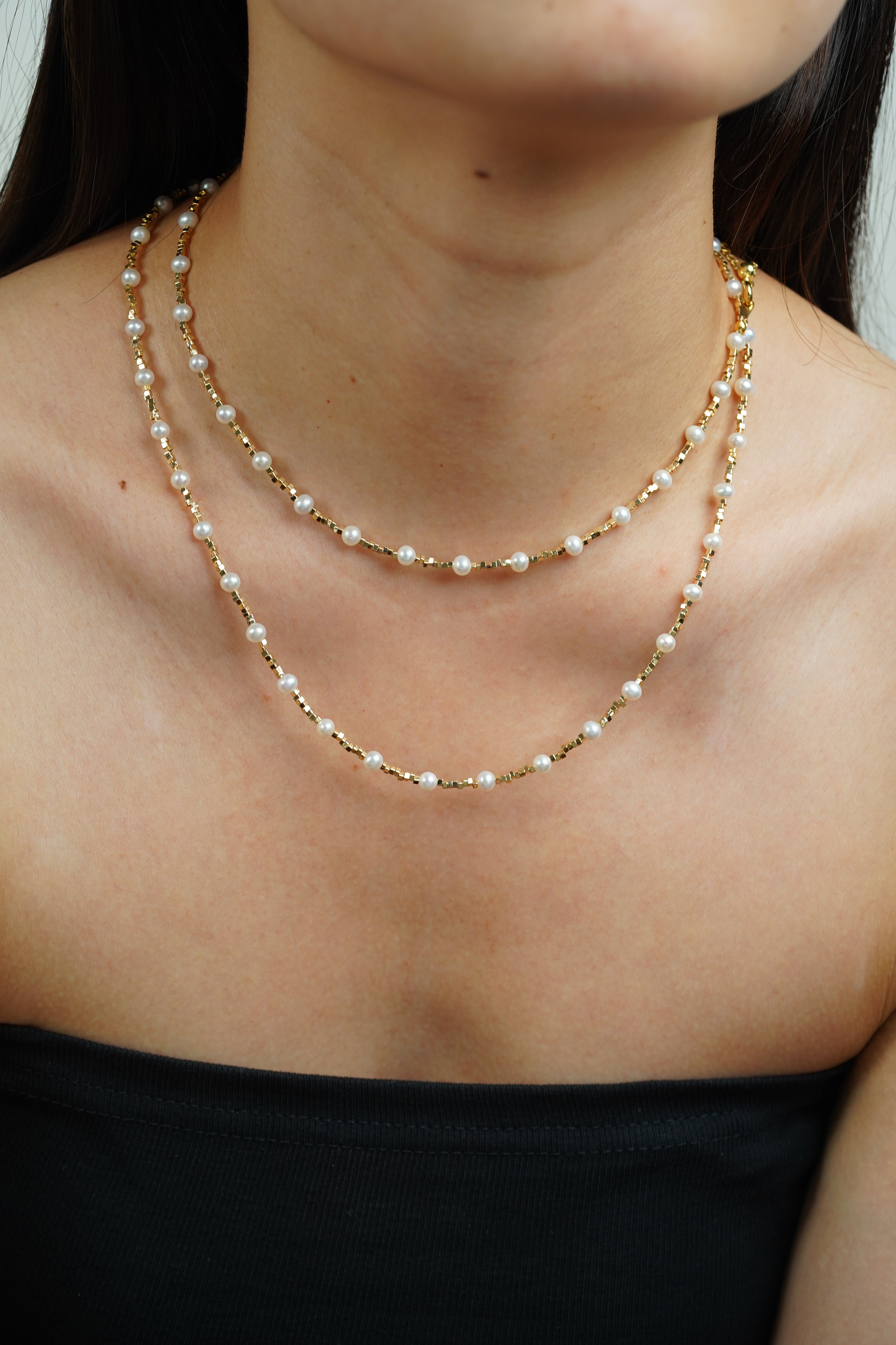 Stardust Long Pearl Necklace