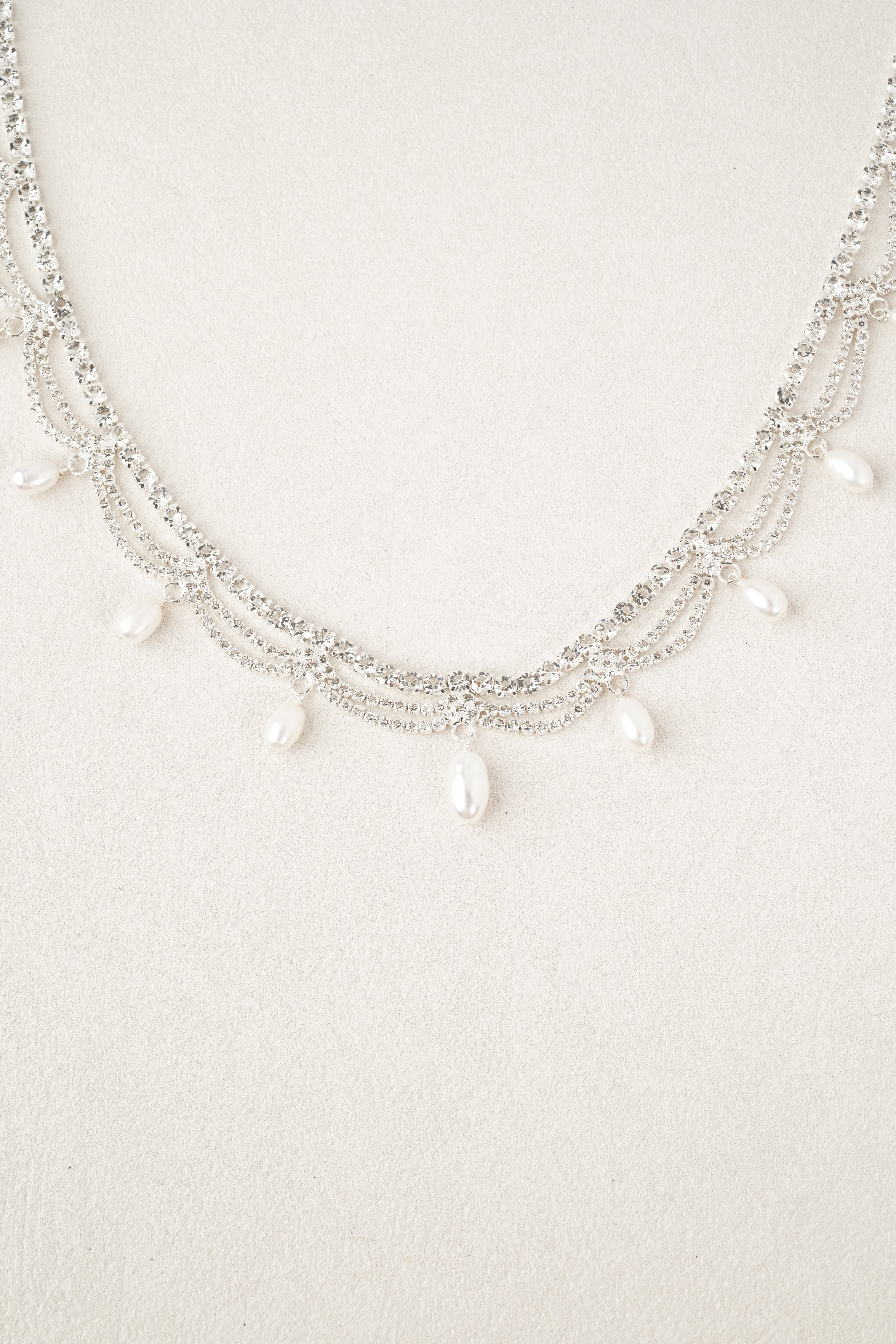Ripple Crystal Pearl Choker