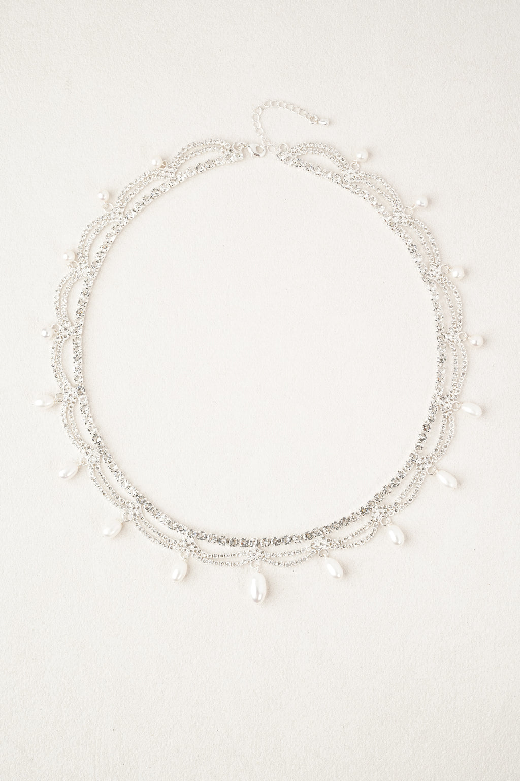 Ripple Crystal Pearl Choker