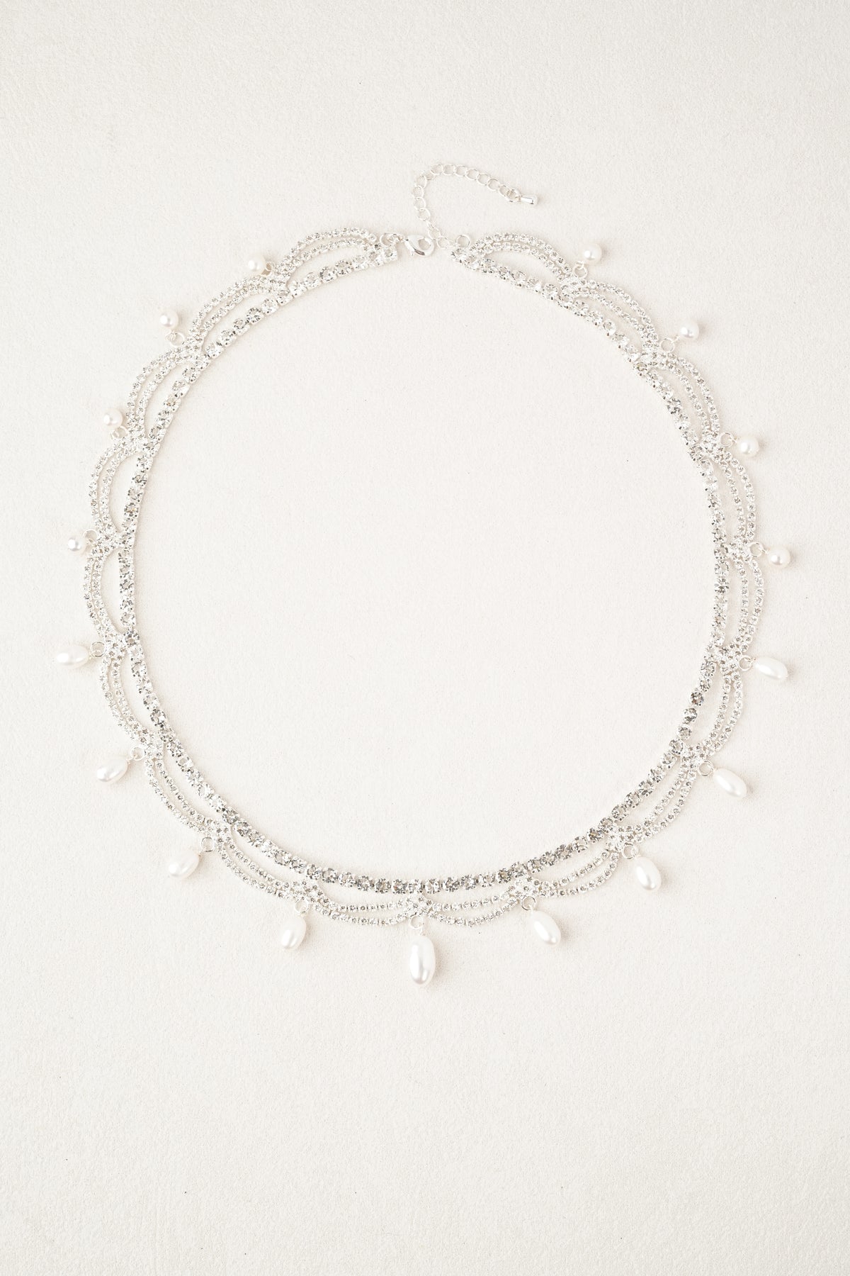 Ripple Crystal Pearl Choker