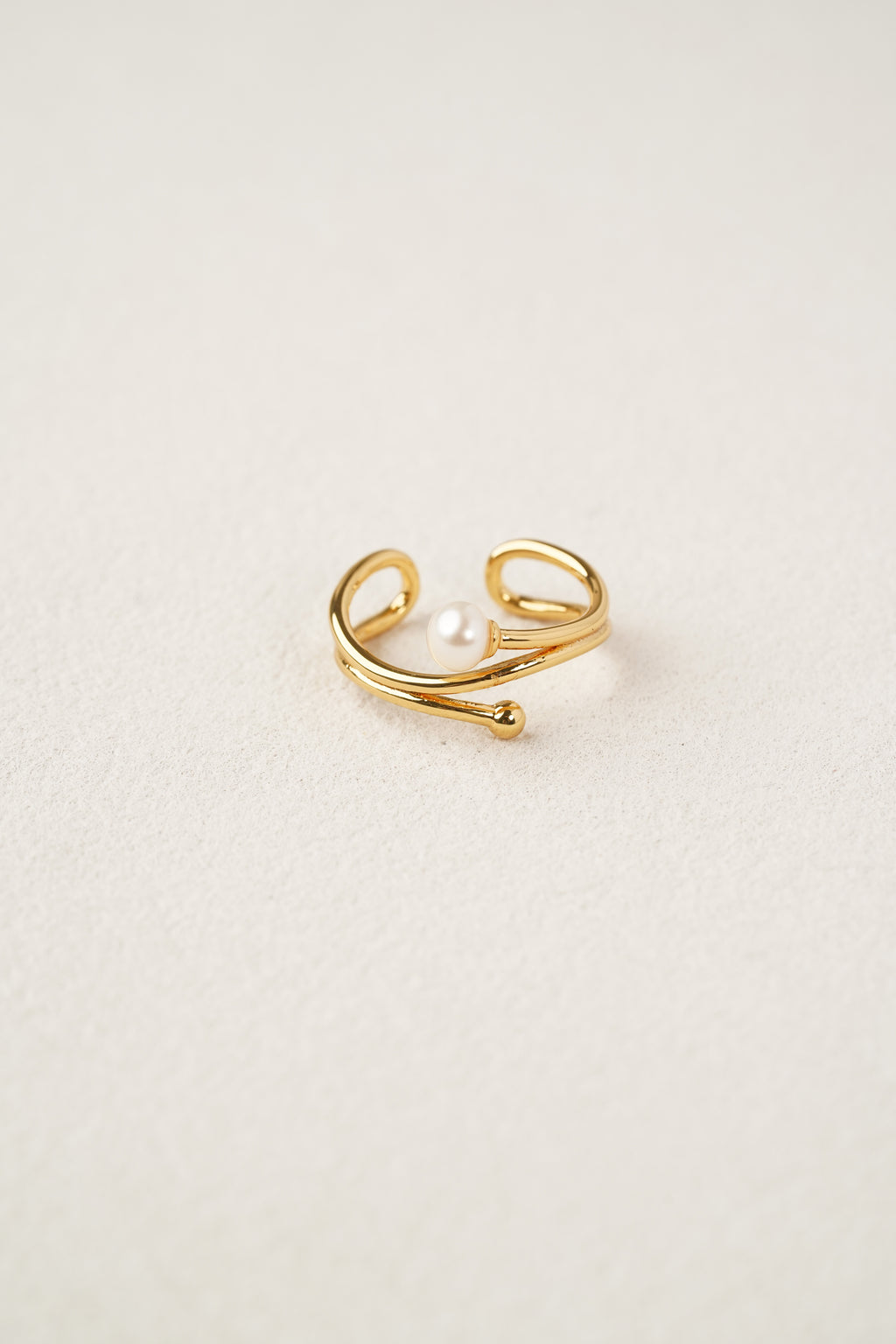Double-Band Pearl Ring