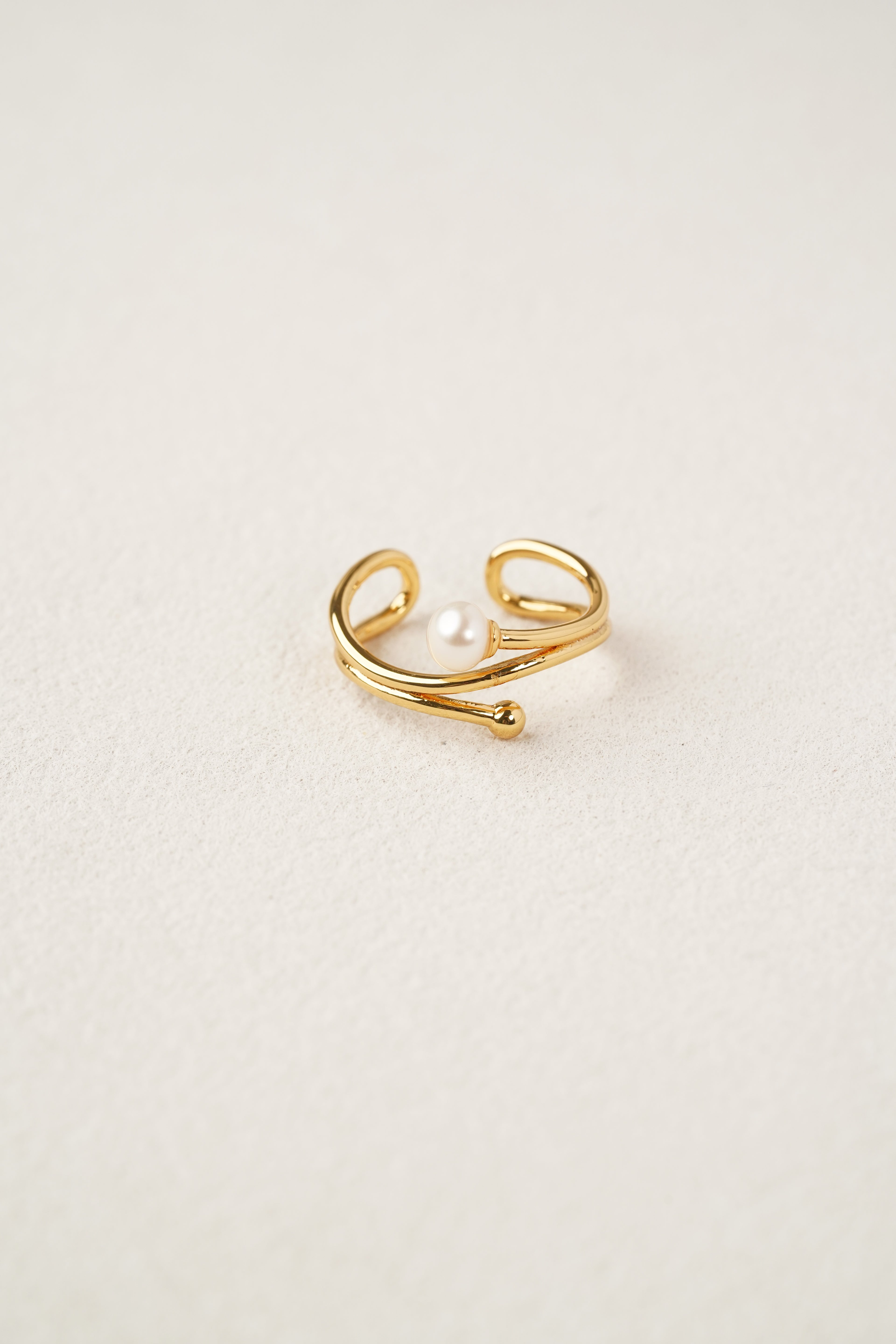 Double-Band Pearl Ring