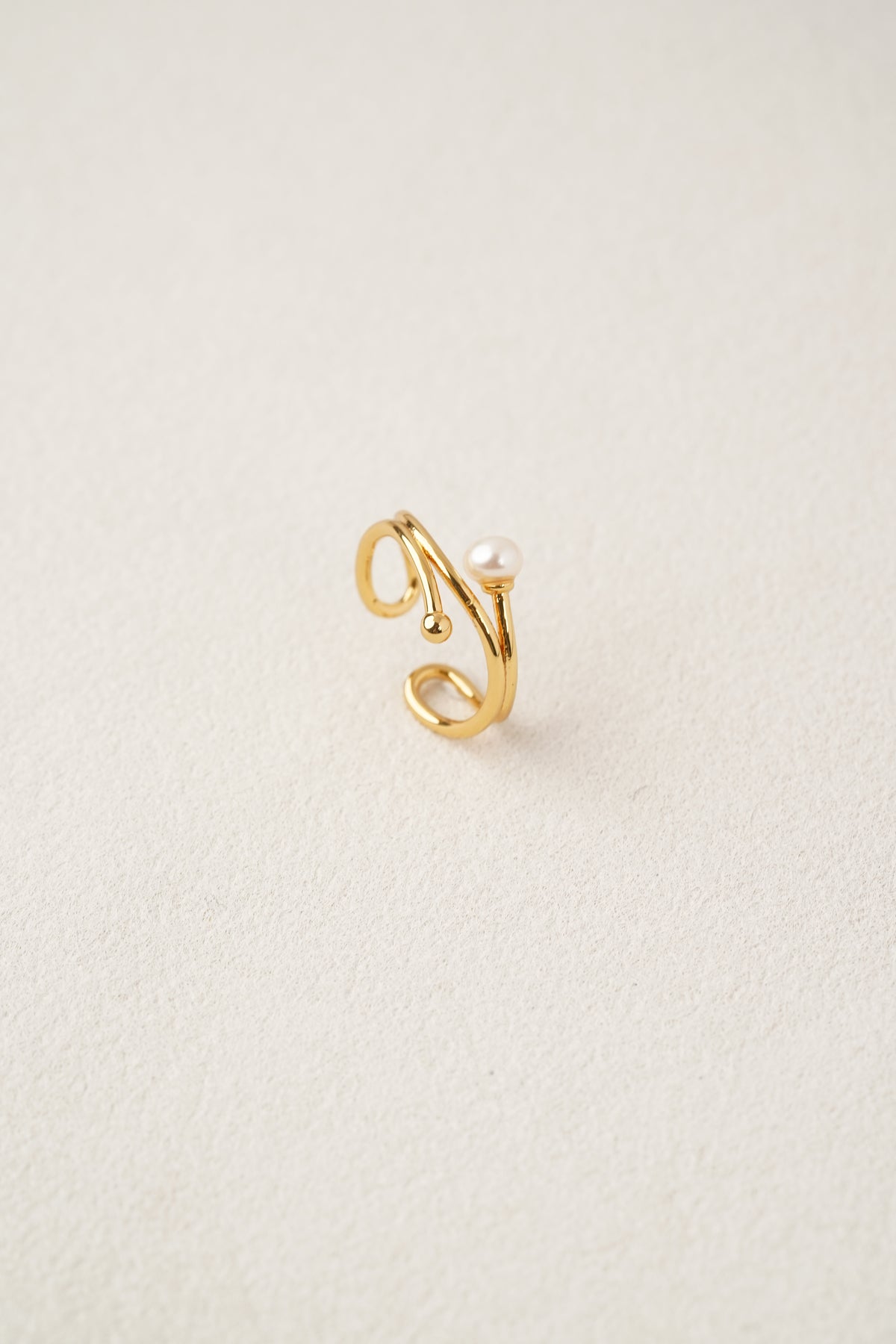 Double-Band Pearl Ring