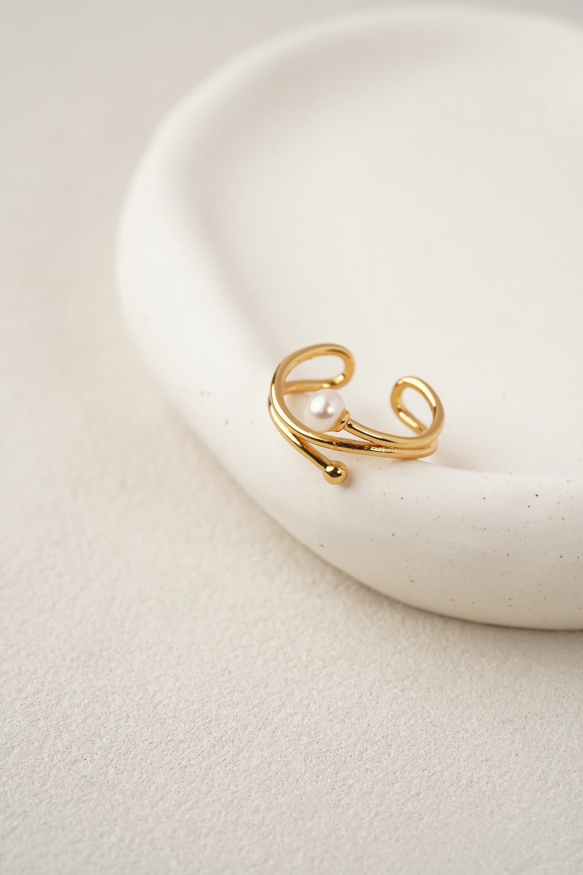 Double-Band Pearl Ring