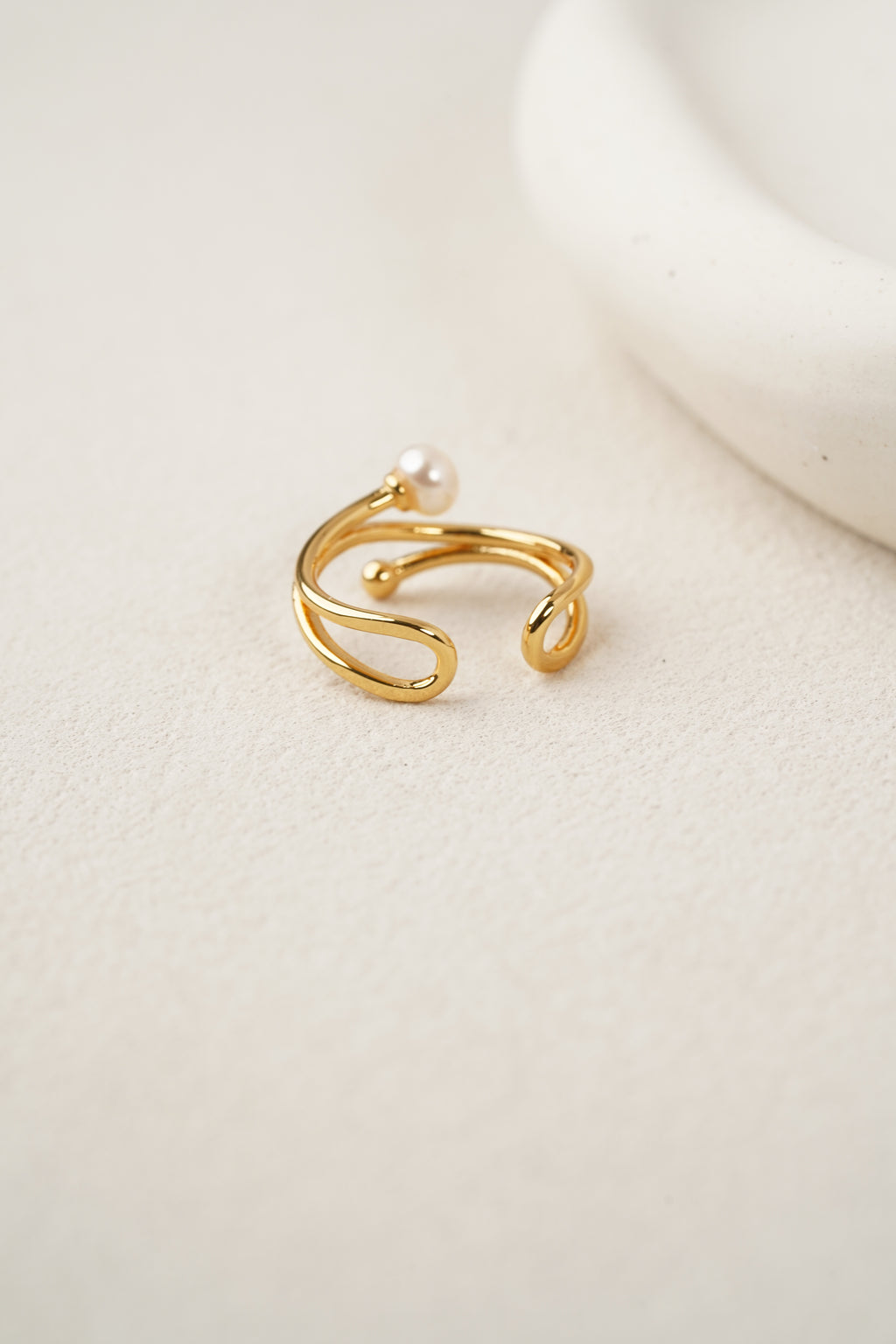 Double-Band Pearl Ring