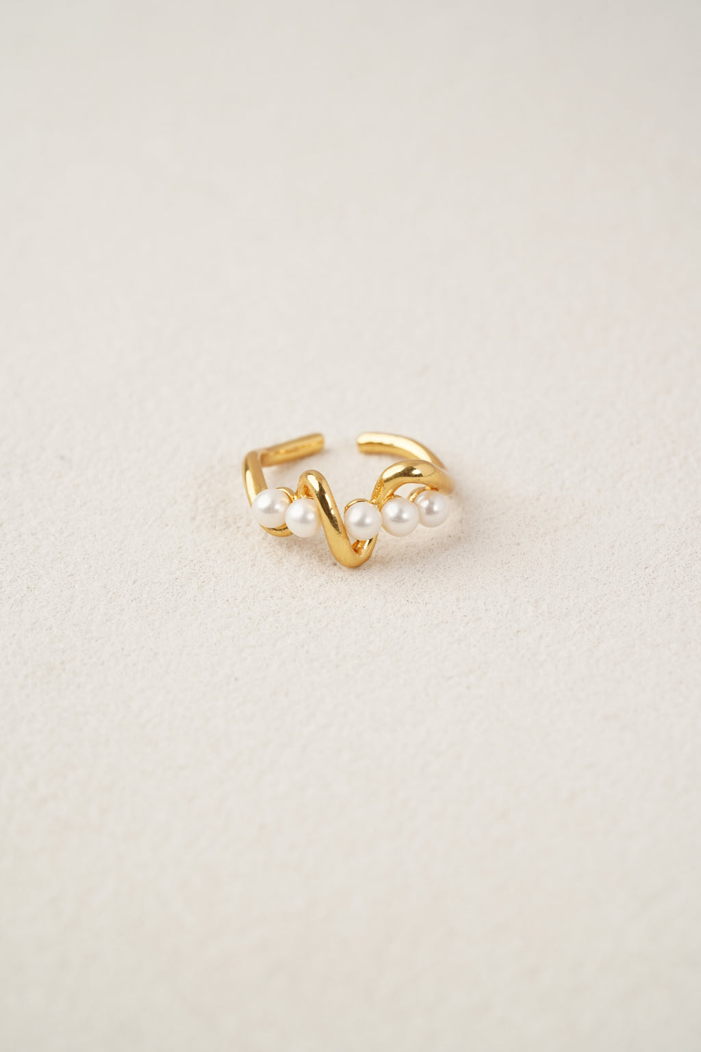 Five-Pearl Open Cuff Ring