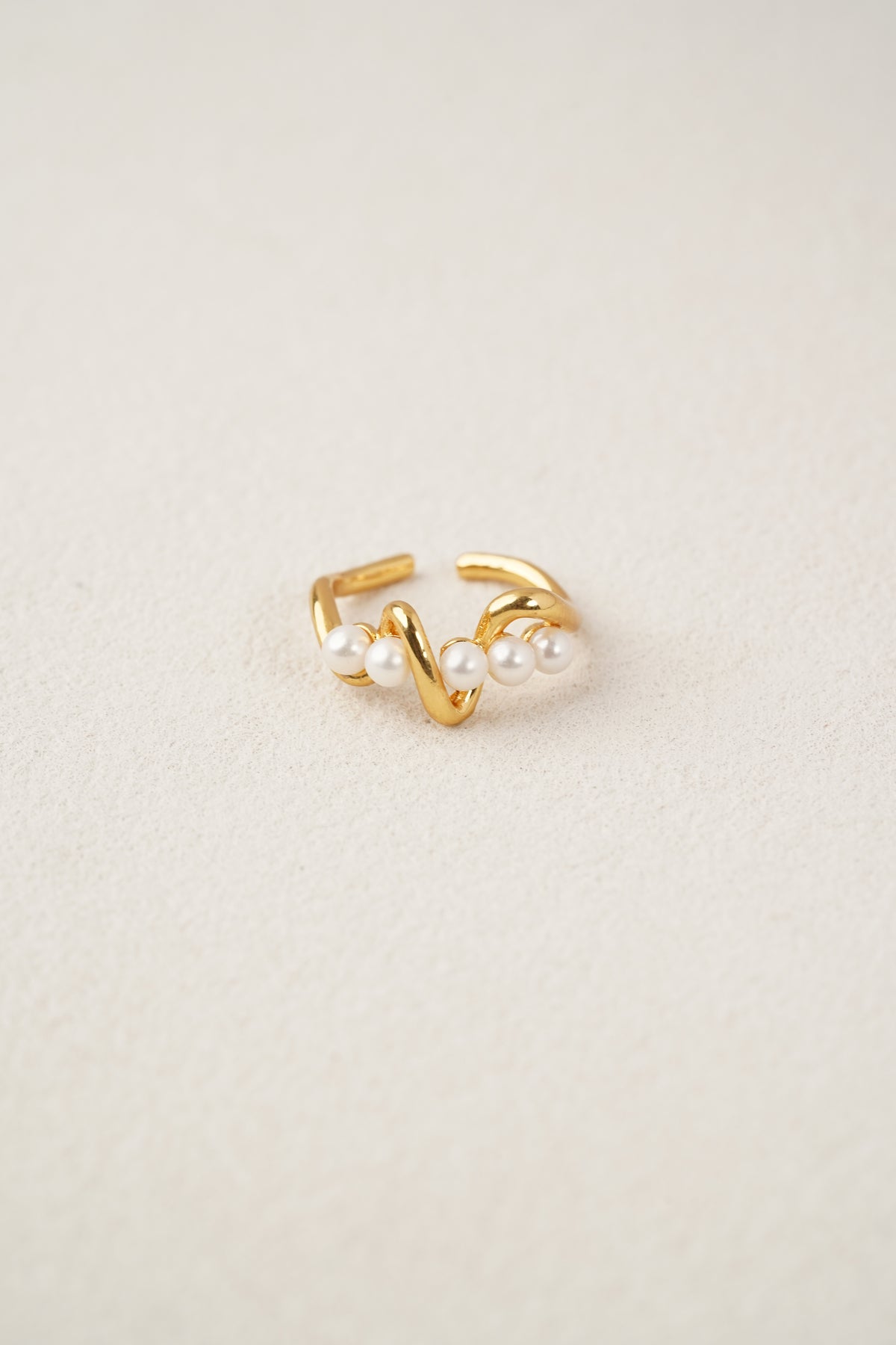 Five-Pearl Open Cuff Ring