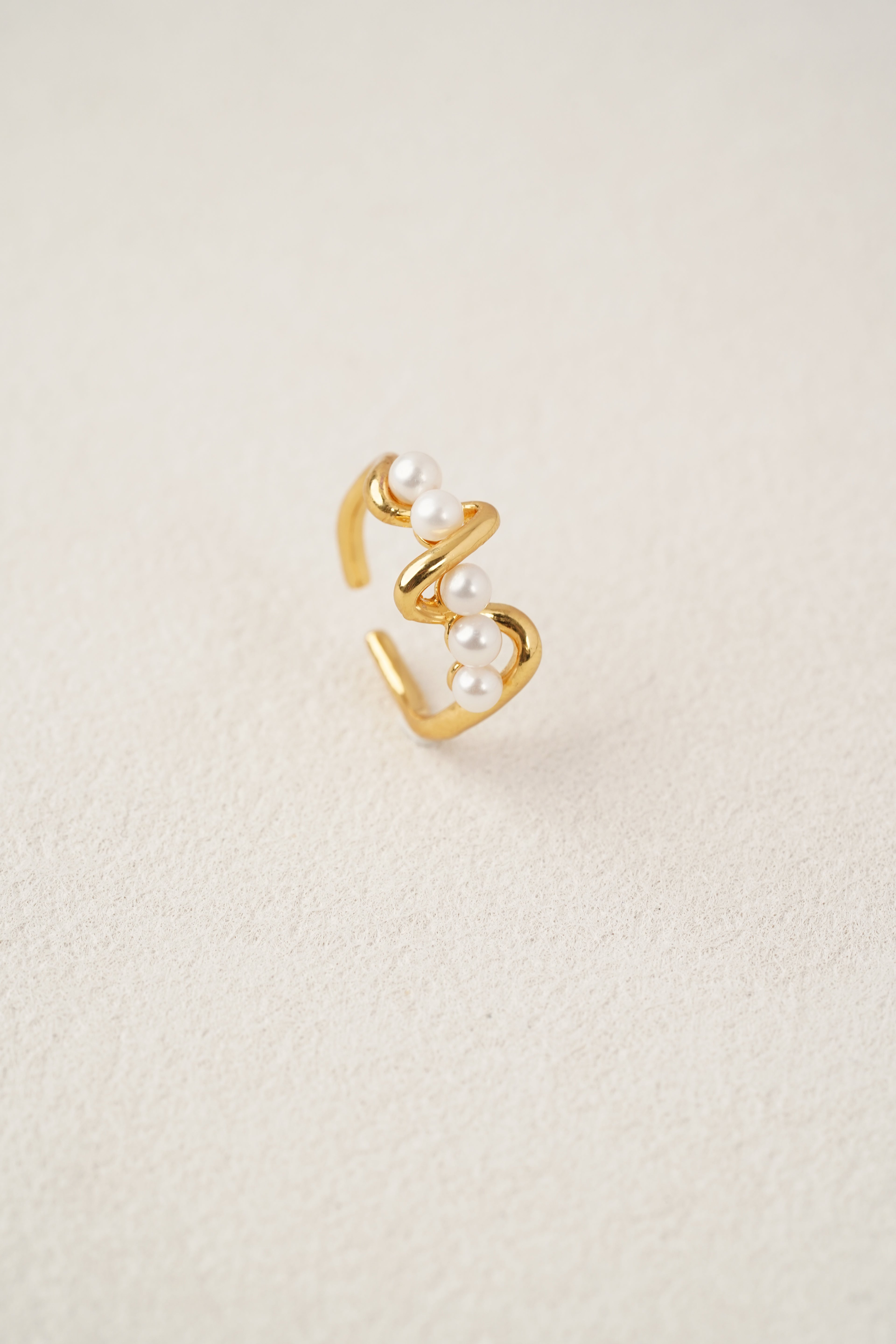 Five-Pearl Open Cuff Ring