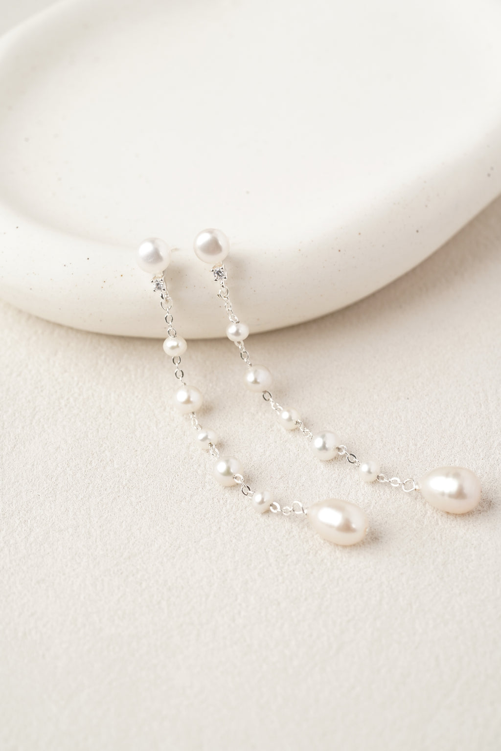 Stardust Floating Pearl Earrings