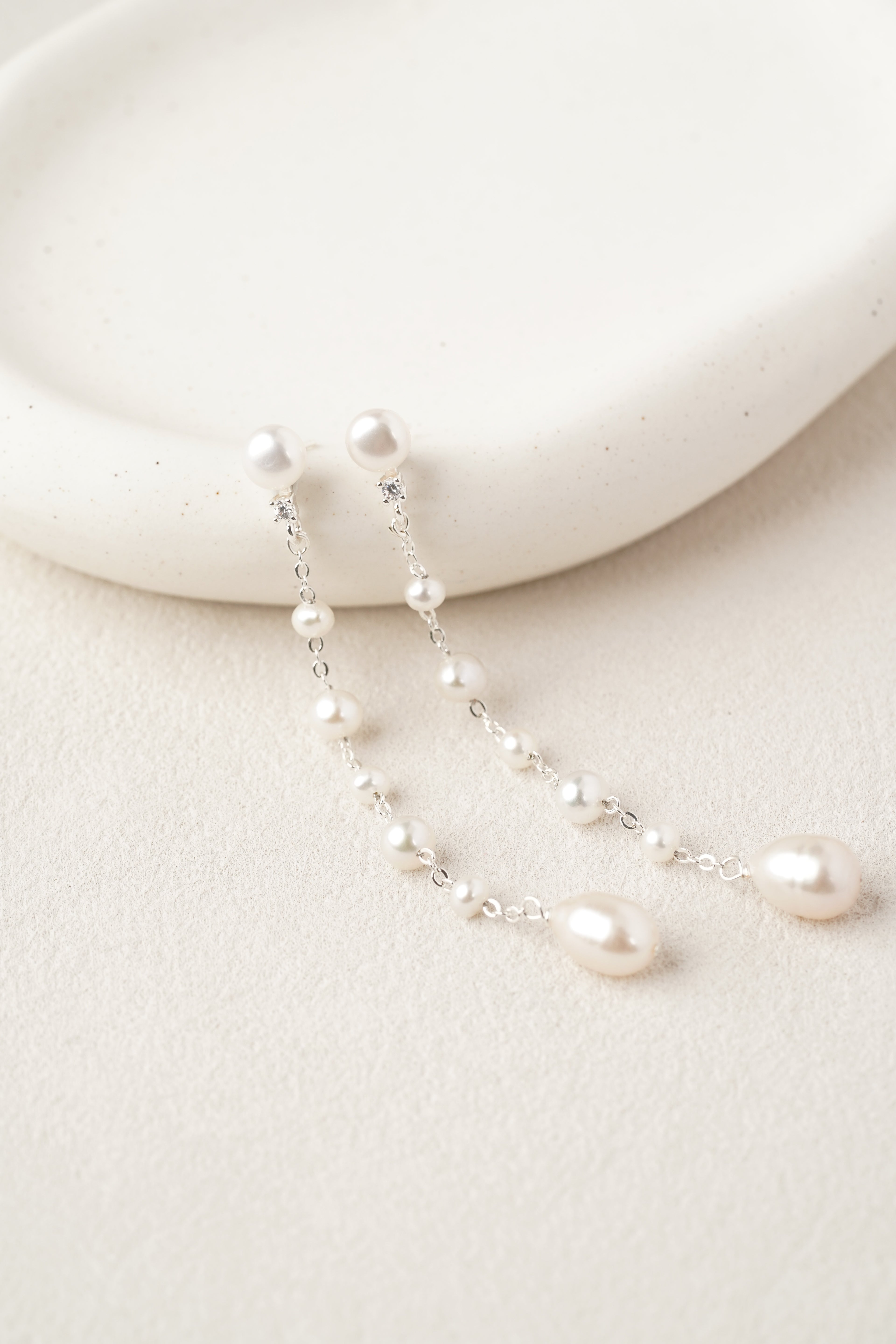Stardust Floating Pearl Earrings