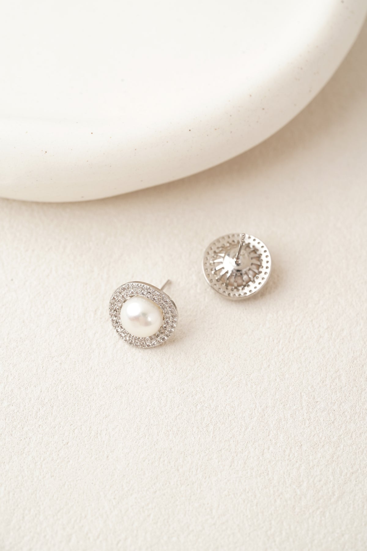 Crystal Pearl Stud Earrings