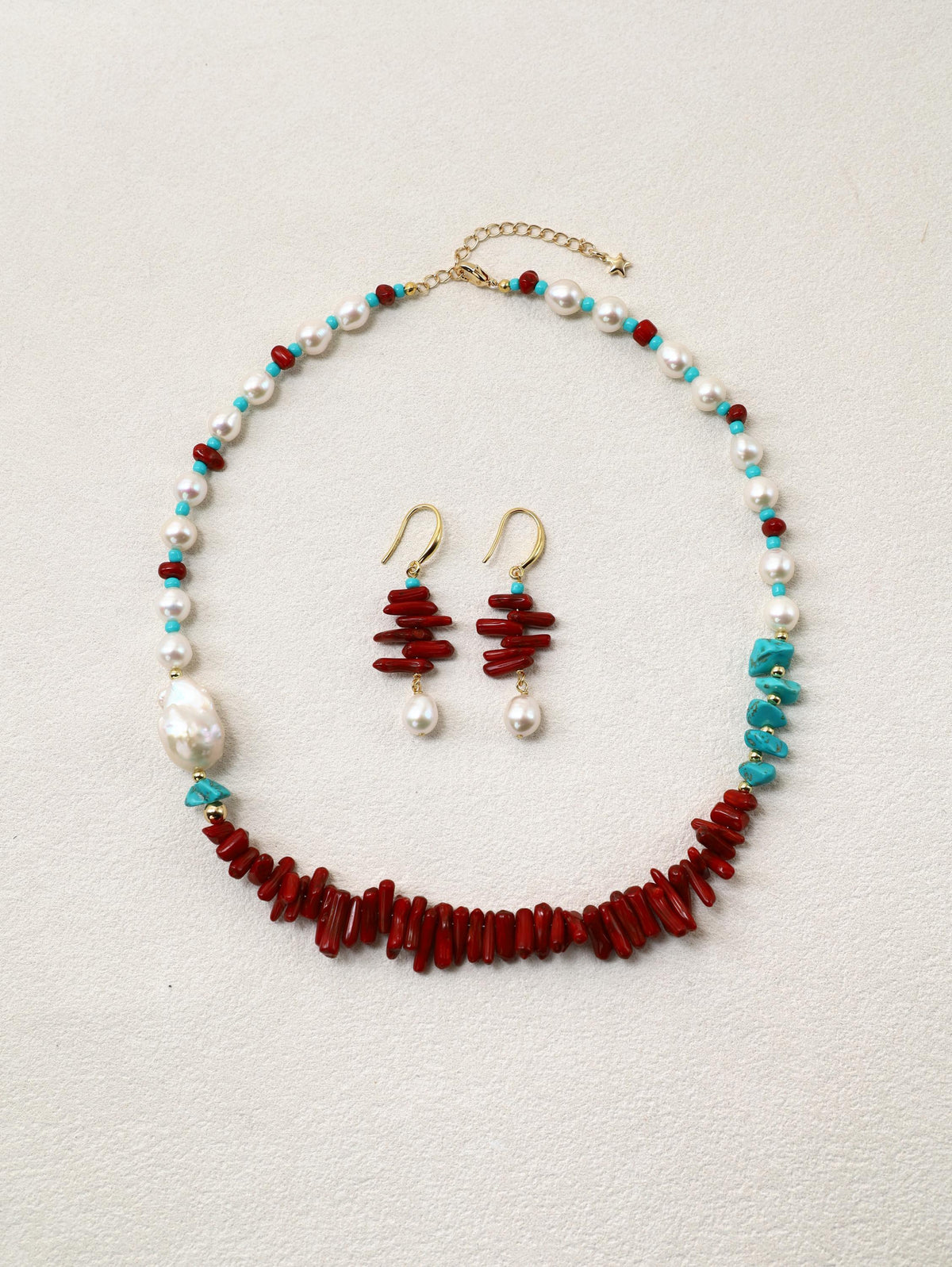 Elopement Necklace with Scarlet Tide Earrings