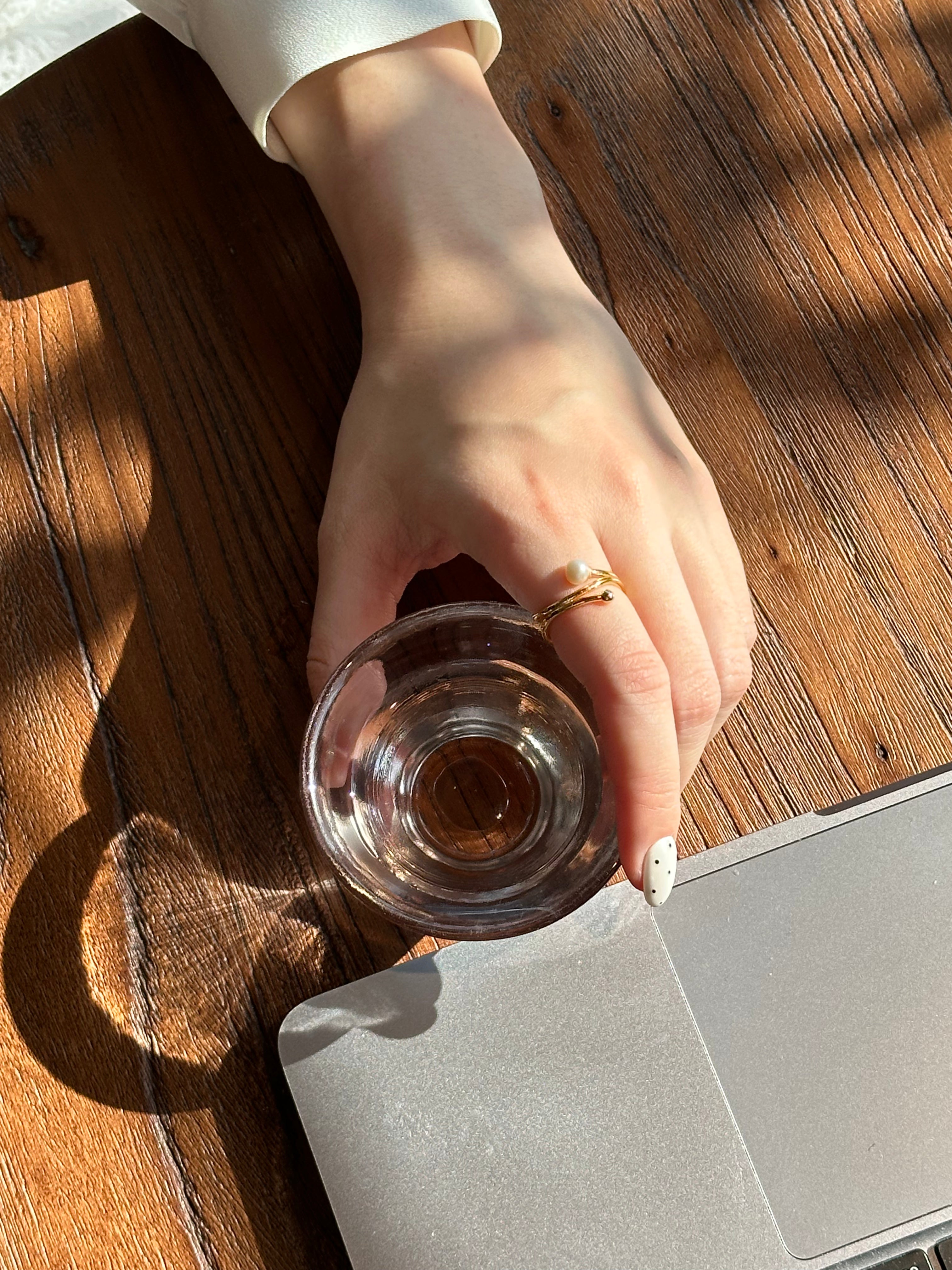 Double-Band Pearl Ring