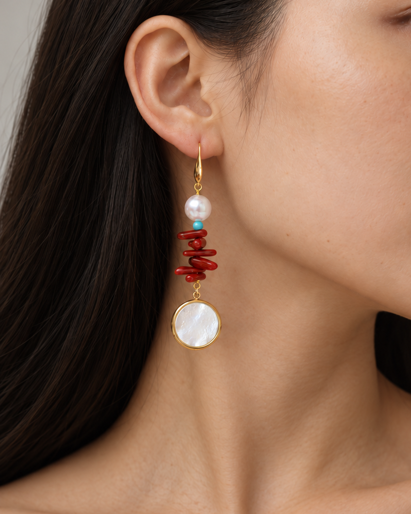 Scarlet Orbit Earrings