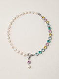 Stardust Pop Necklace with freshwater pearls and colorful crystal accents