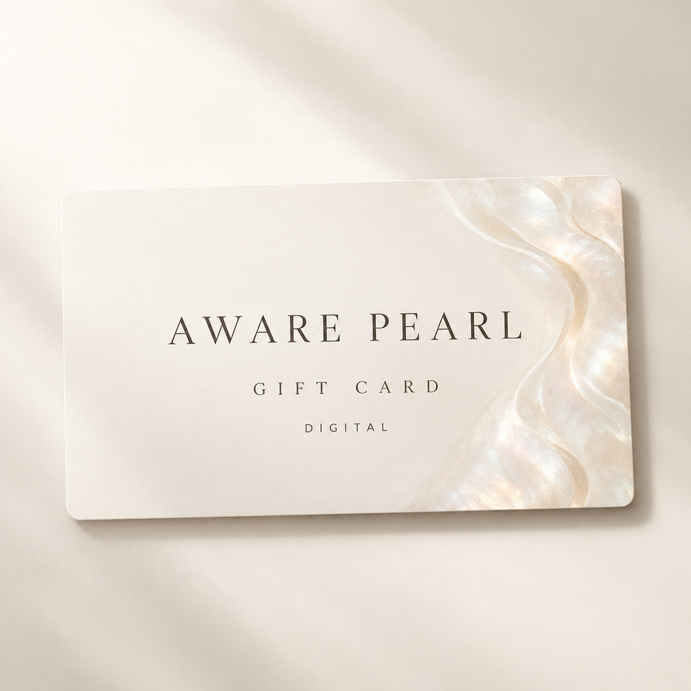 Aware Pearl digital gift card in warm ivory with a pearlescent accent