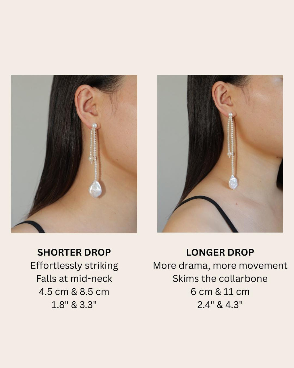 Asymmetric Baroque Pearl Drop Earrings