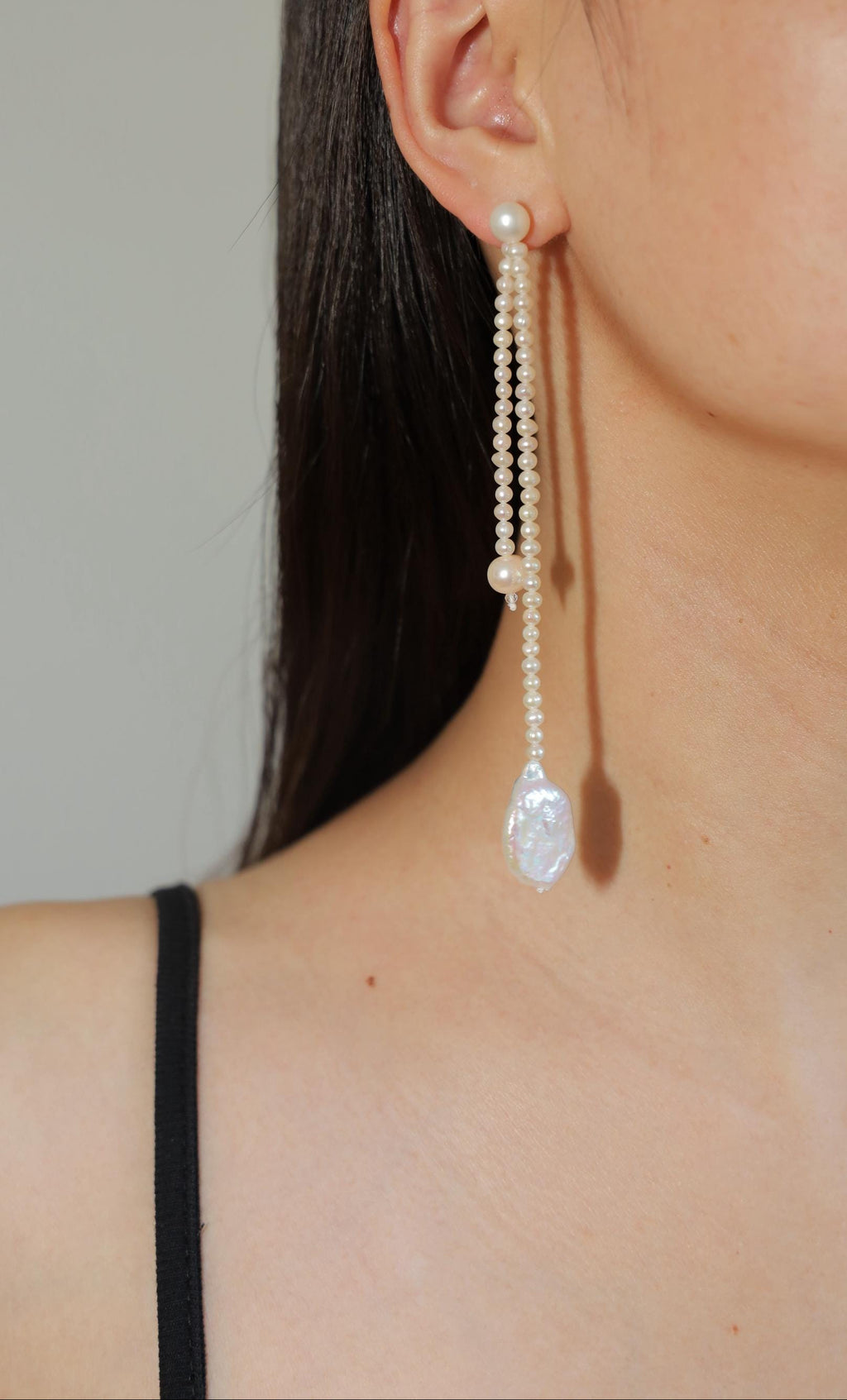 Asymmetric Baroque Pearl Drop Earrings