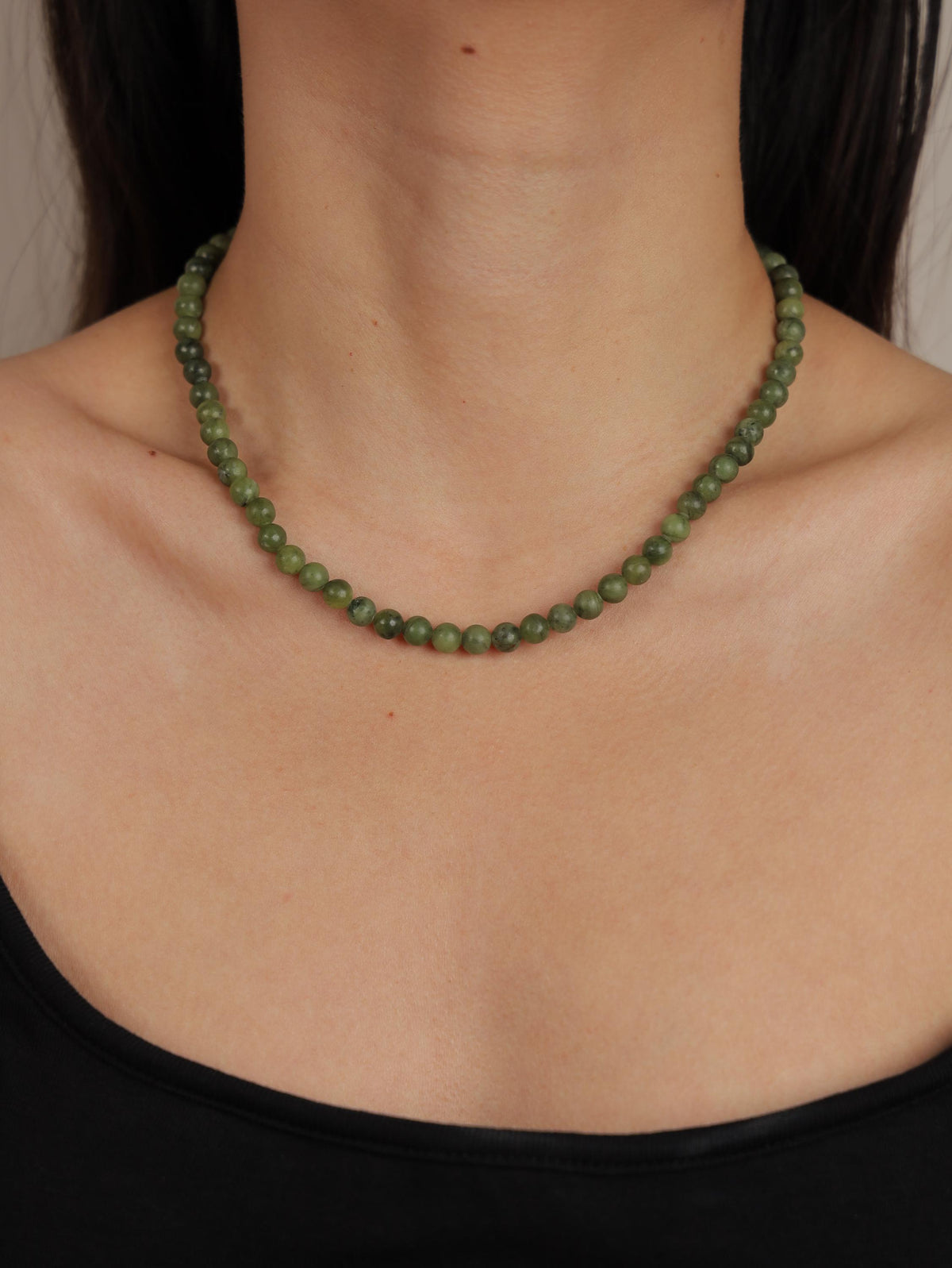 Green Serpentine & Baroque Pearl Toggle Necklace