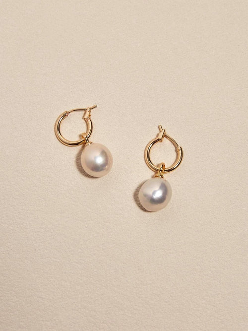 Baroque Pearl Hoop Earrings - AwarePearl 7