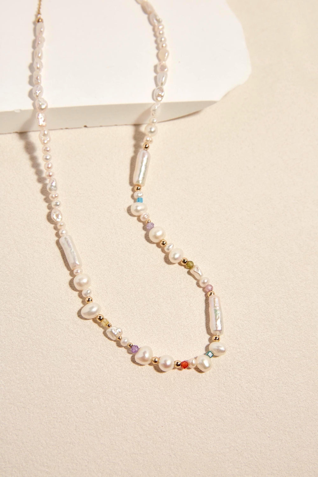 Rainbow Gemstone Pearl Necklace - AwarePearl 2
