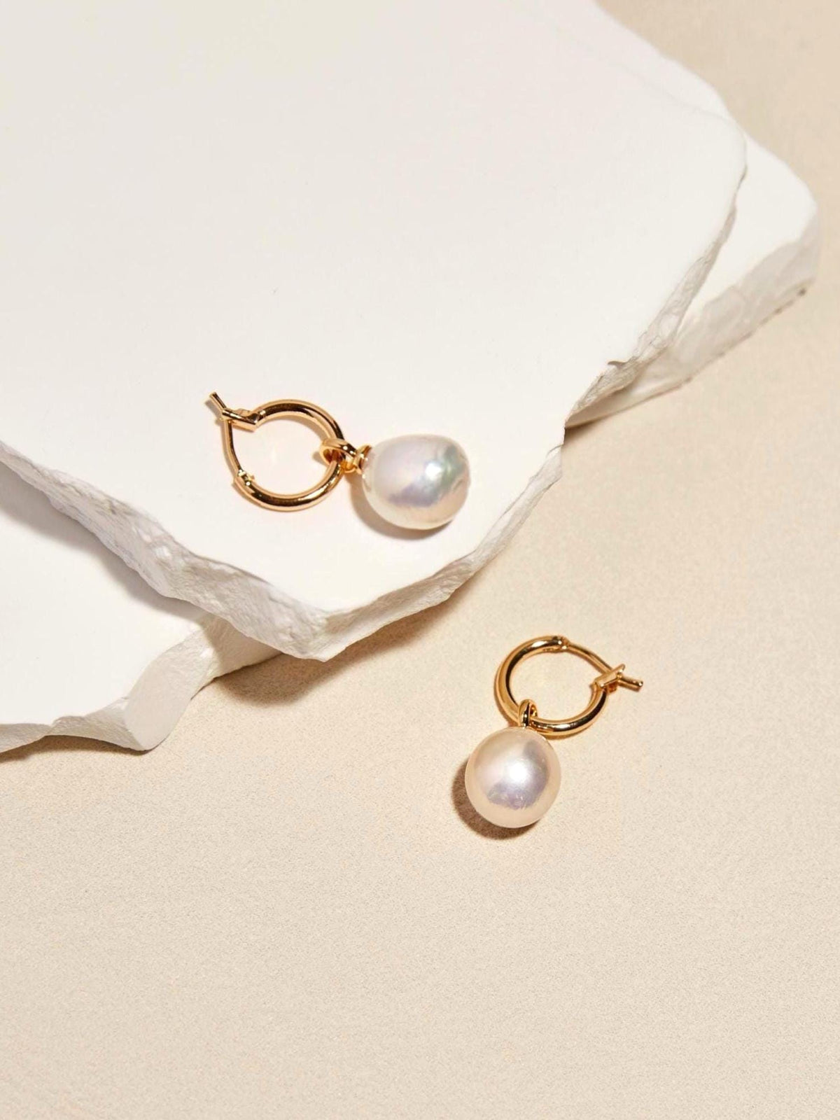 Baroque Pearl Hoop Earrings - AwarePearl 2