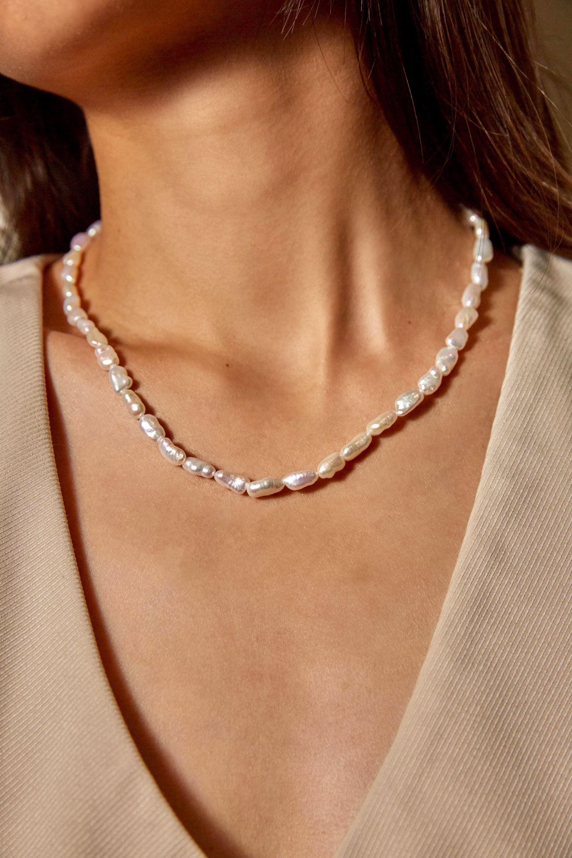 Natural Baroque Pearl Necklace - AwarePearl 7