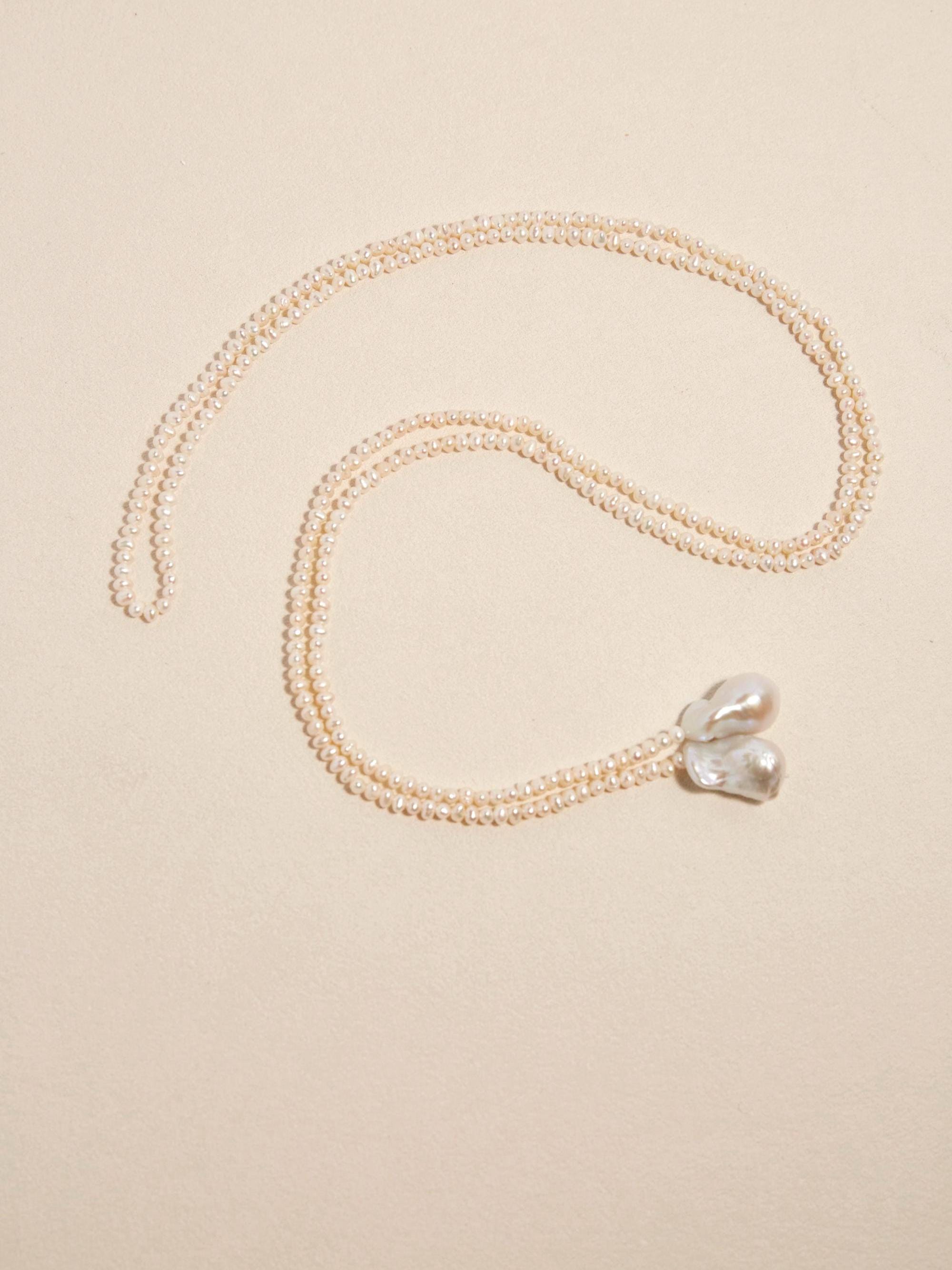 Freshwater Pearl Lariat Wrap Necklace - AwarePearl 5