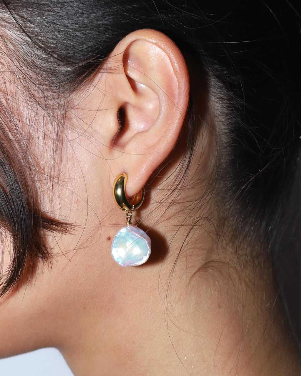 Baroque Pearl Hoop Earrings - AwarePearl 6