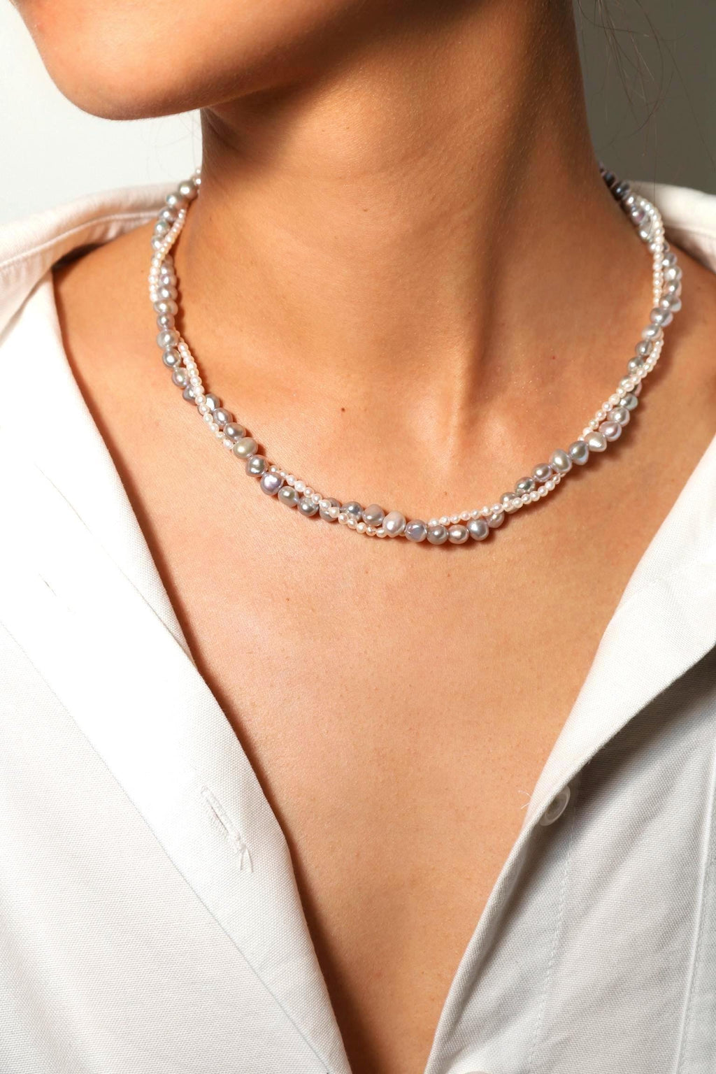 Layered Pearl Necklace Set - AwarePearl 3