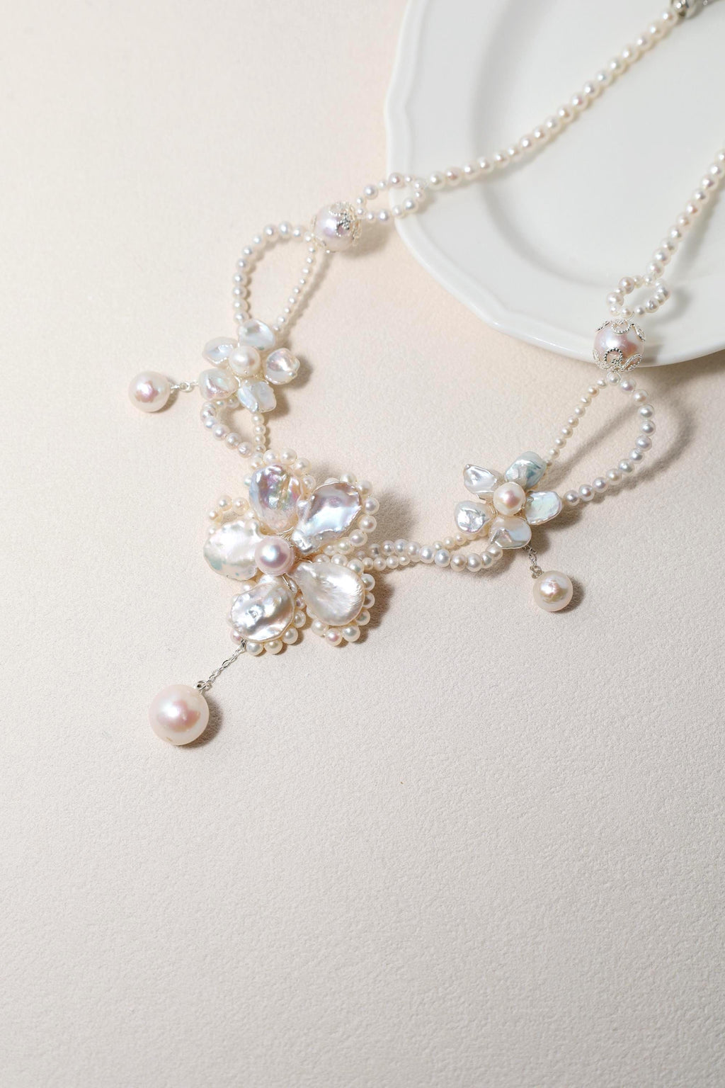 Baroque Pearl Flower Necklace - AwarePearl 4