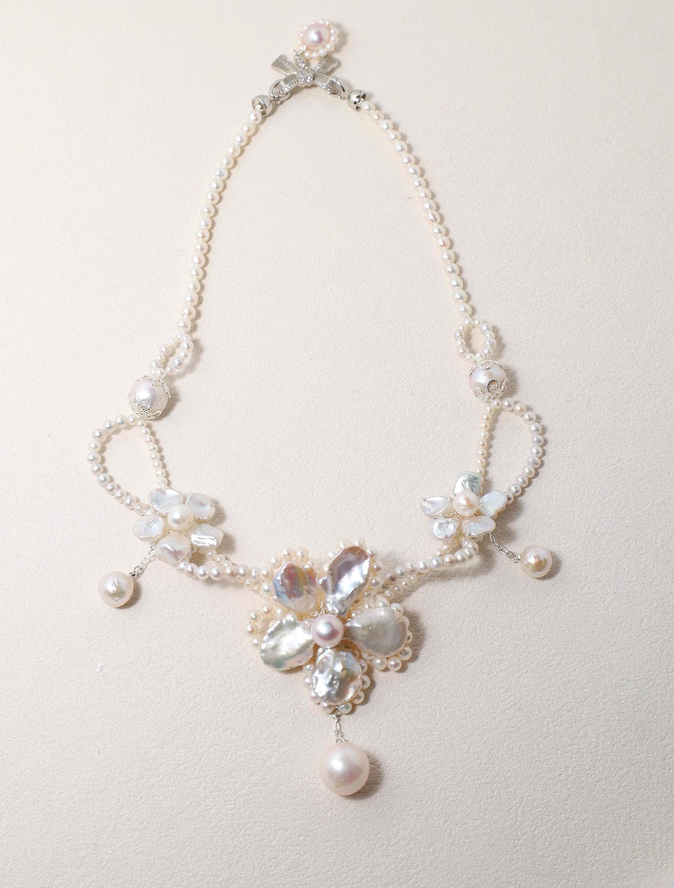 Baroque Pearl Flower Necklace - AwarePearl 5