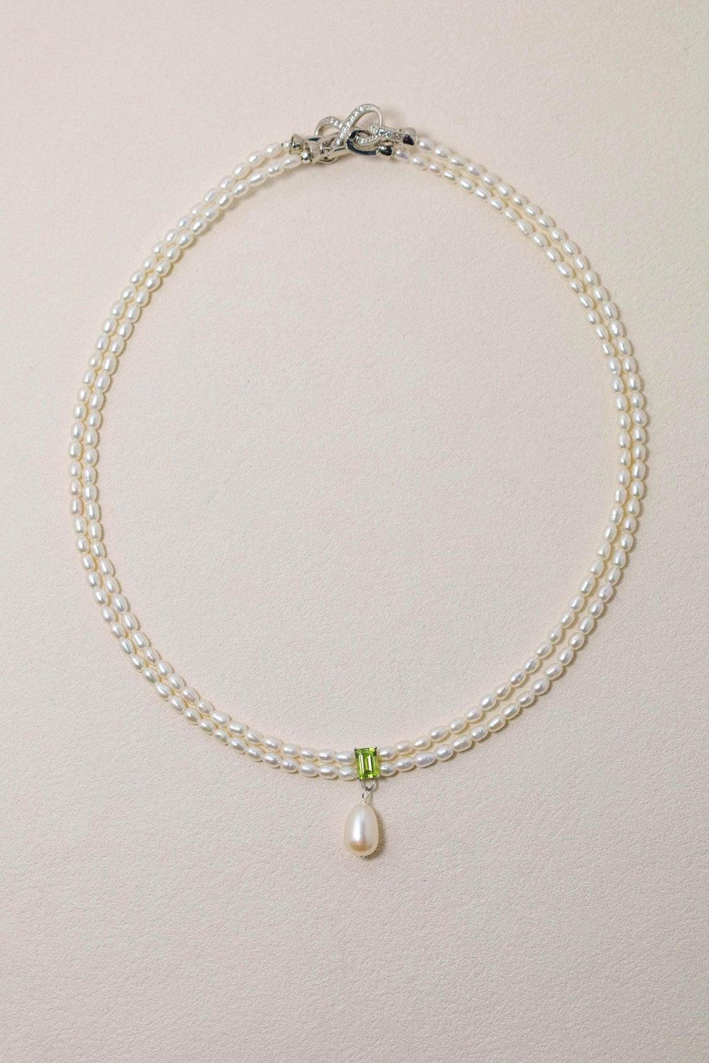 Peridot Pearl Necklace - AwarePearl 2