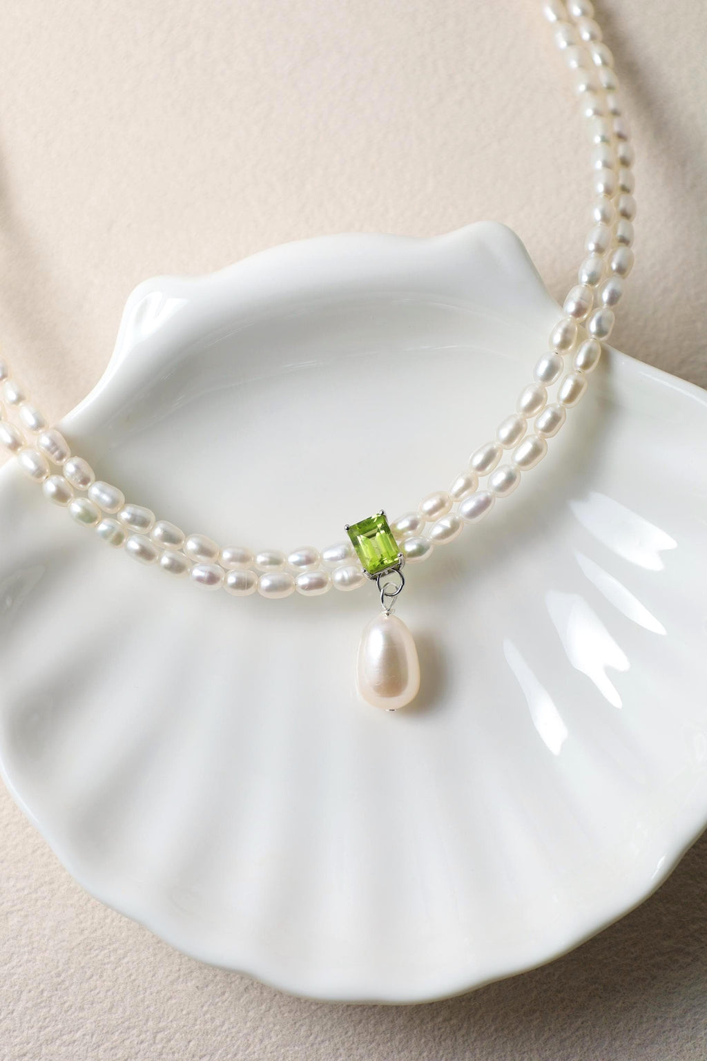 Peridot Pearl Necklace - AwarePearl