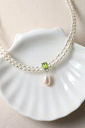 Peridot Pearl Necklace - AwarePearl
