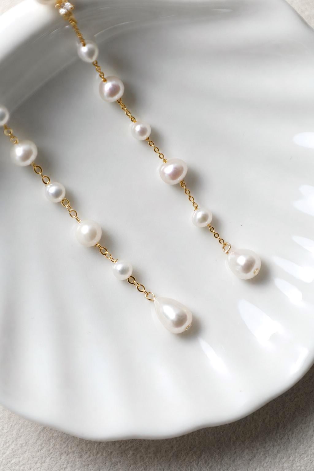 Long Pearl Drop Earrings - AwarePearl 8