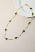 Green Stone Pearl Necklace - AwarePearl 5