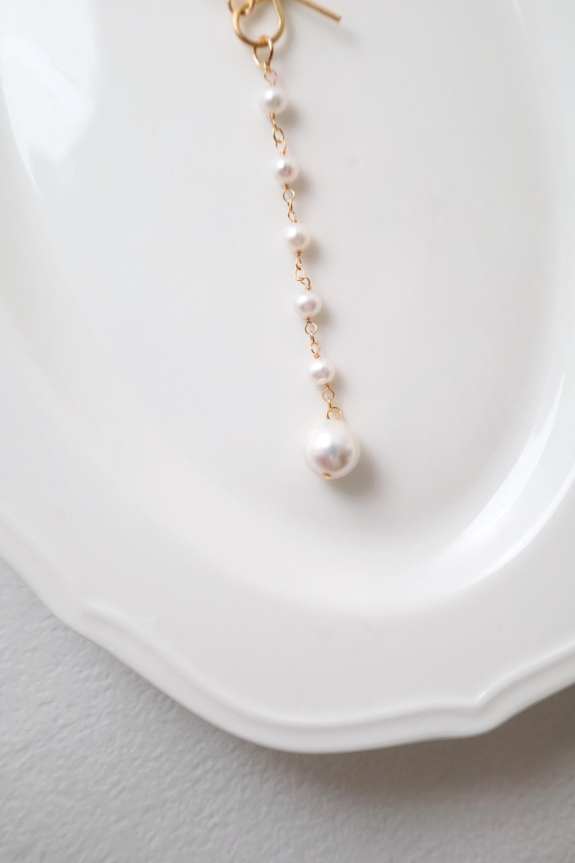 Bow Pearl Lariat Necklace - AwarePearl 9