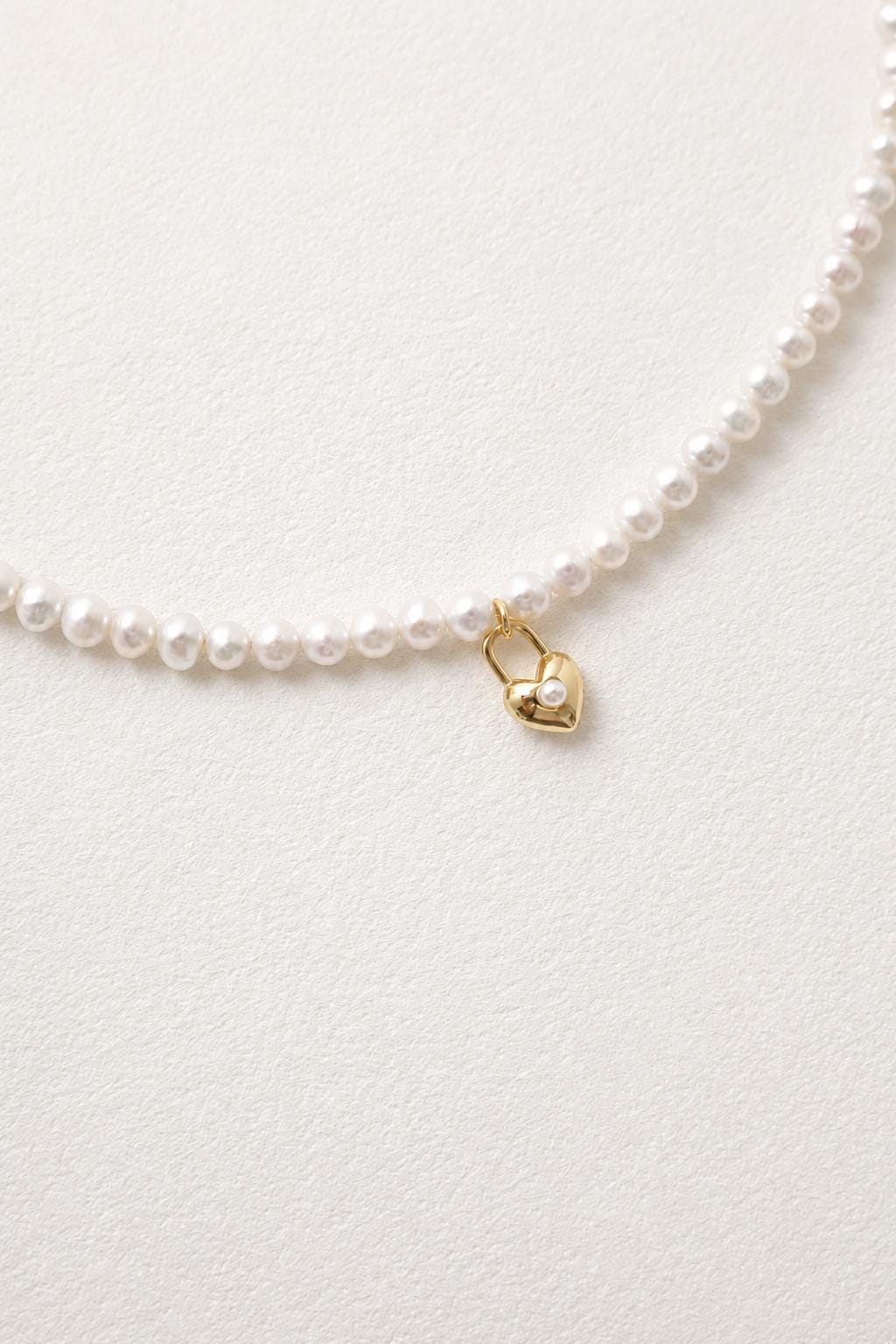 Gold Heart Pearl Pendant Necklace - AwarePearl 4