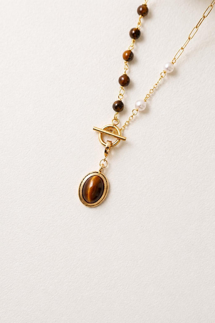 Tiger Eye Gemstone Pendant Necklace - AwarePearl 8