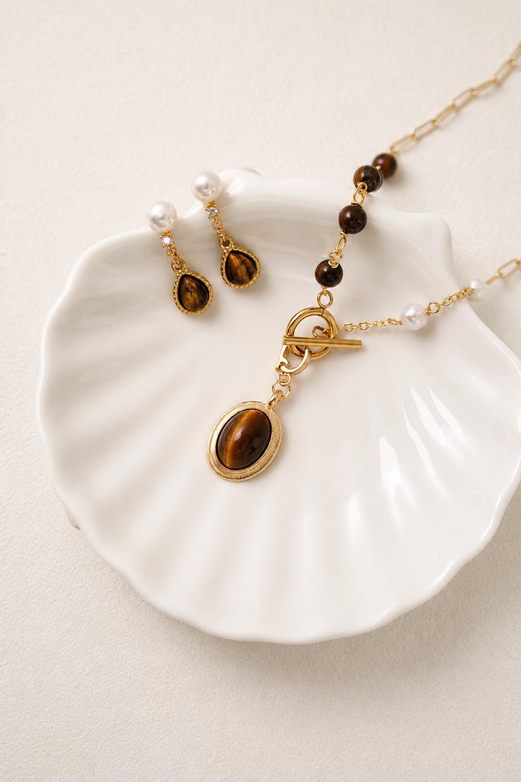Tiger Eye Gemstone Earrings - AwarePearl 9